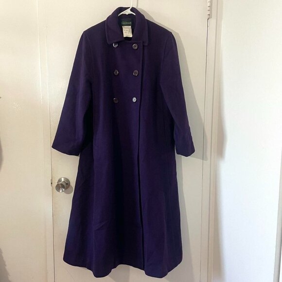 Vintage Long Wool Purple Coat - Picture 1 of 6